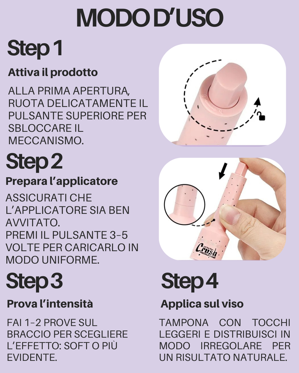 VÈRA™ Crush · Timbro Lentiggini – Effetto Naturale